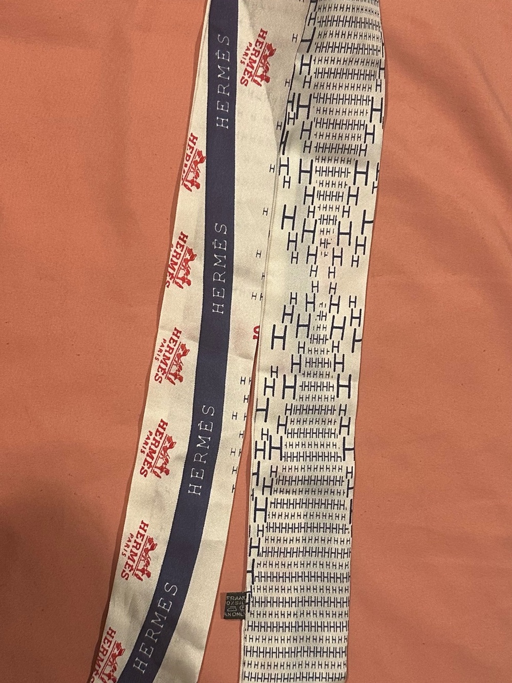 Hermès Blue & White Twilly Scarf